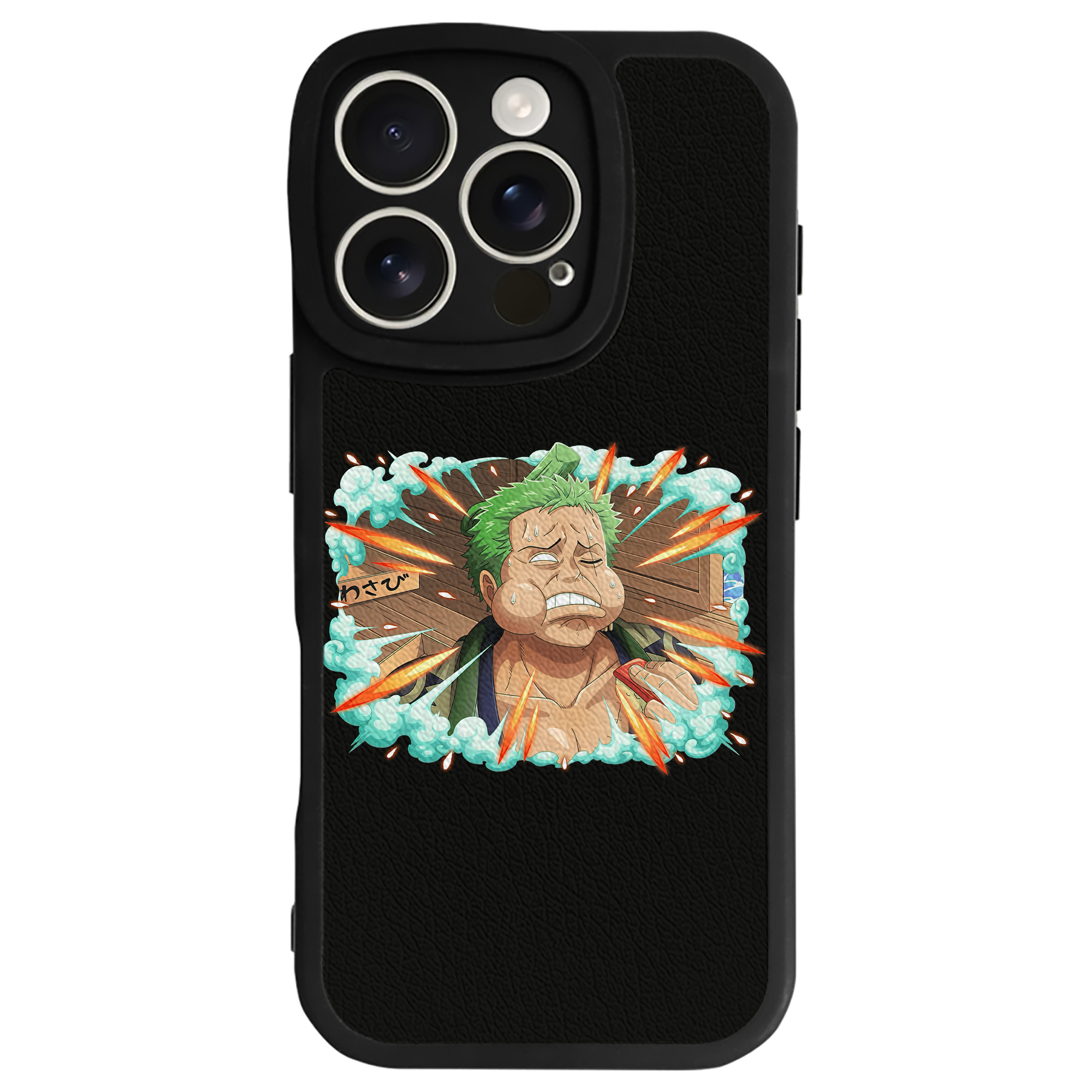 （画像用） ワンピース ロロノア・ゾロ ONE PIECE Roronoa Zoro 【iPhone 16シリーズ対応】シリコンスマホケース（レザー調） 材質：シリコン